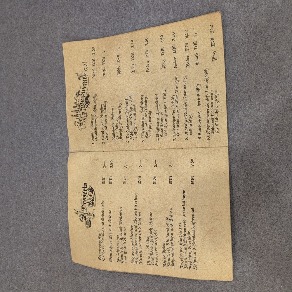 Vintage Restaurant Grillstube Rausch Menu Schwetzingen Germany German Ephemera - Picture 3 of 3